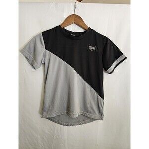 Everlast Boys Size Small 8 Athletic T-Shirt Black Gray Colorblock Activewear Tee